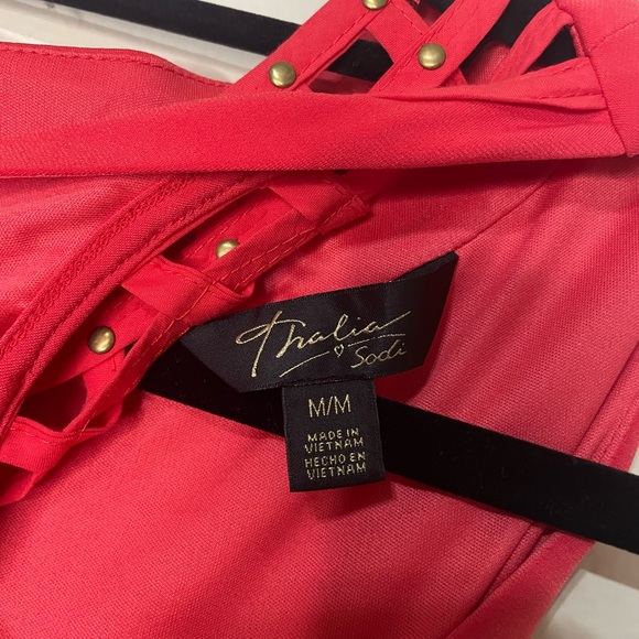 Size Medium midi Thalia sodi red orange dress - Picture 3 of 3